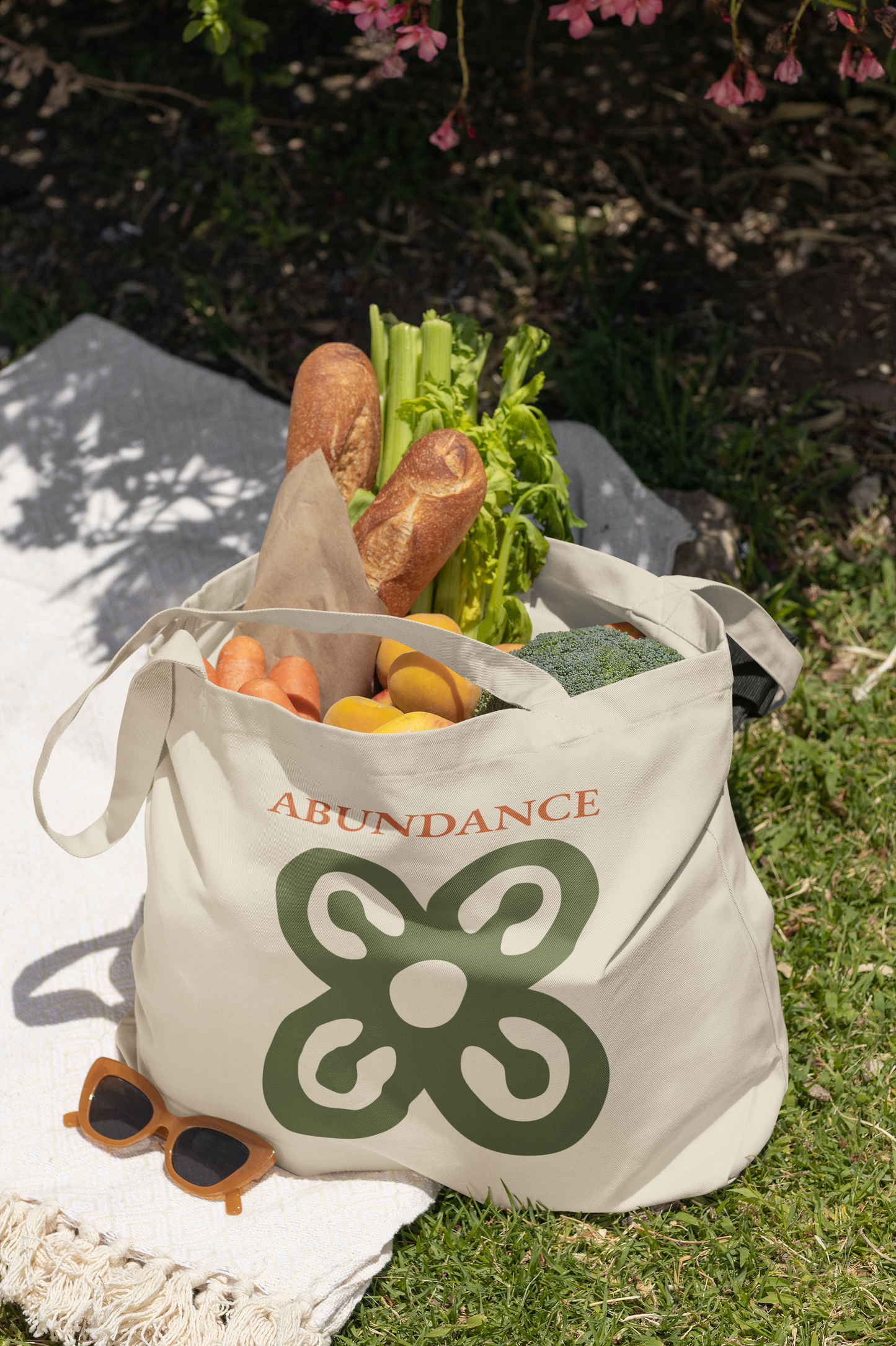 ABUNDANCE Adinkra Organic Cotton Tote Bag | Eco-Friendly African Symbol Tote by Kinky Nomad