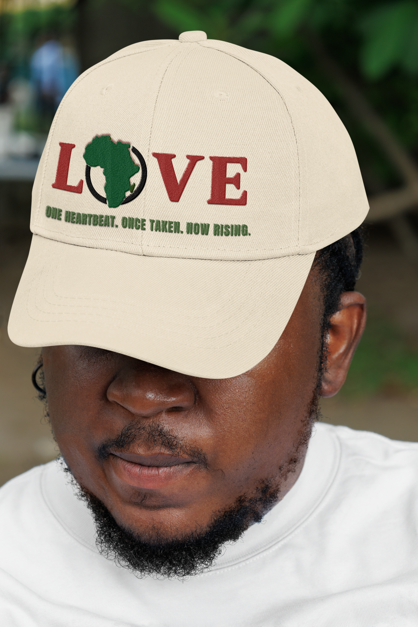 Love Africa Dad Hat – Organic Cotton Adjustable Cap | Sustainable Unisex Embroidered Hat
