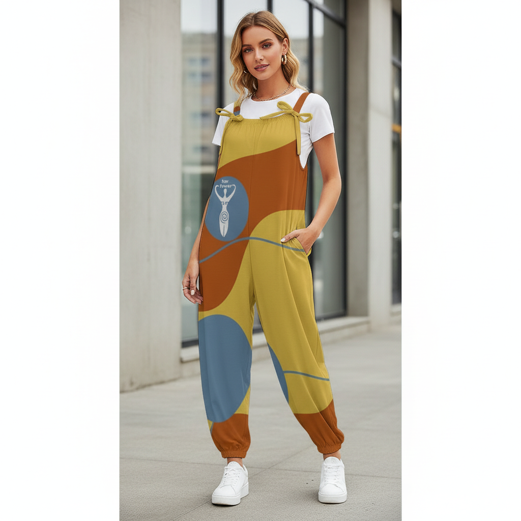 Her Power Goddess Mod  Baggy Suspender Jumpsuit