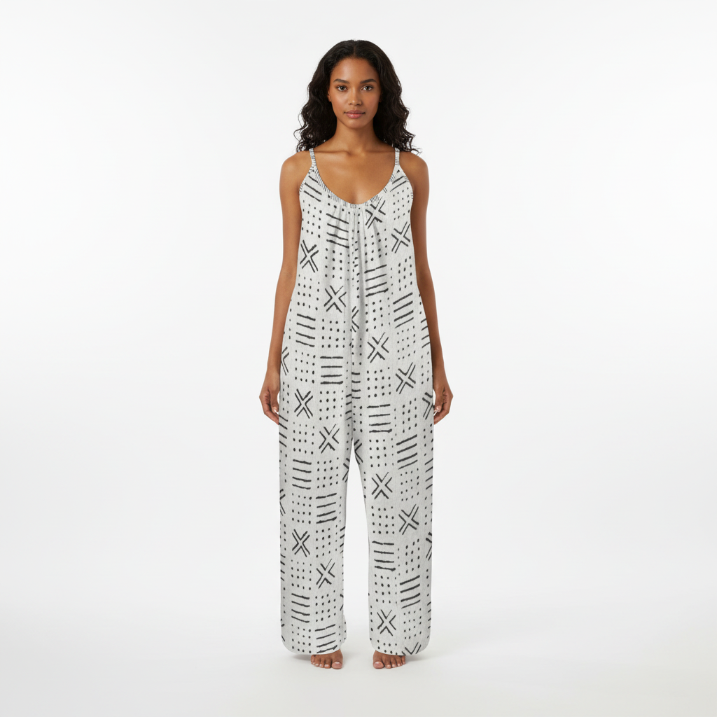 Boho Wide Leg Jumpsuit for Women | Casual Summer Sleeveless Romper | Loose Fit Beach Outfit