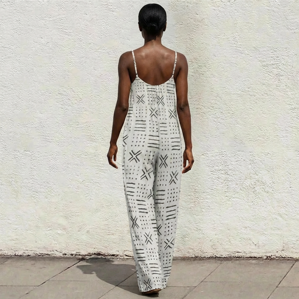 Boho Wide Leg Jumpsuit for Women | Casual Summer Sleeveless Romper | Loose Fit Beach Outfit