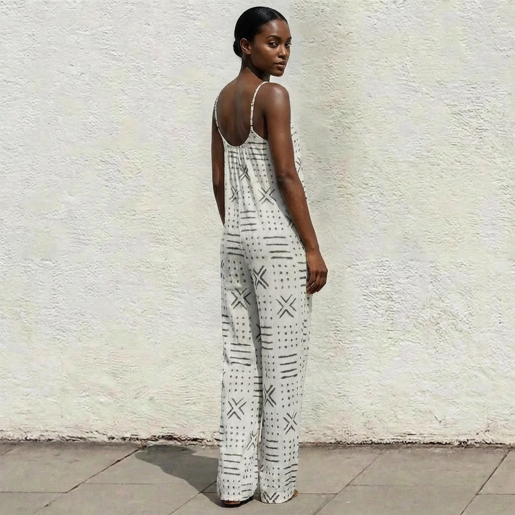 Boho Wide Leg Jumpsuit for Women | Casual Summer Sleeveless Romper | Loose Fit Beach Outfit