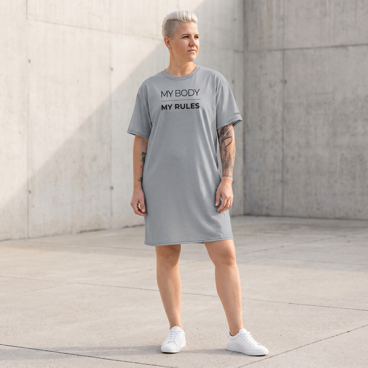 My Body My Rules T-Shirt Dress | Oversized Statement Dress | Kinky Nomad
