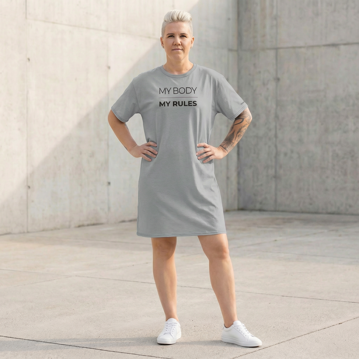 My Body My Rules T-Shirt Dress | Oversized Statement Dress | Kinky Nomad