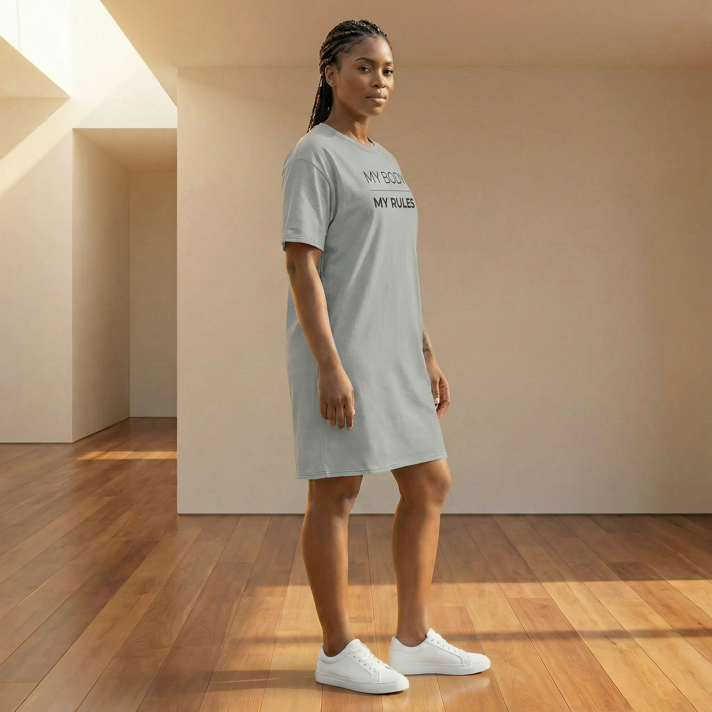 My Body My Rules T-Shirt Dress | Oversized Statement Dress | Kinky Nomad