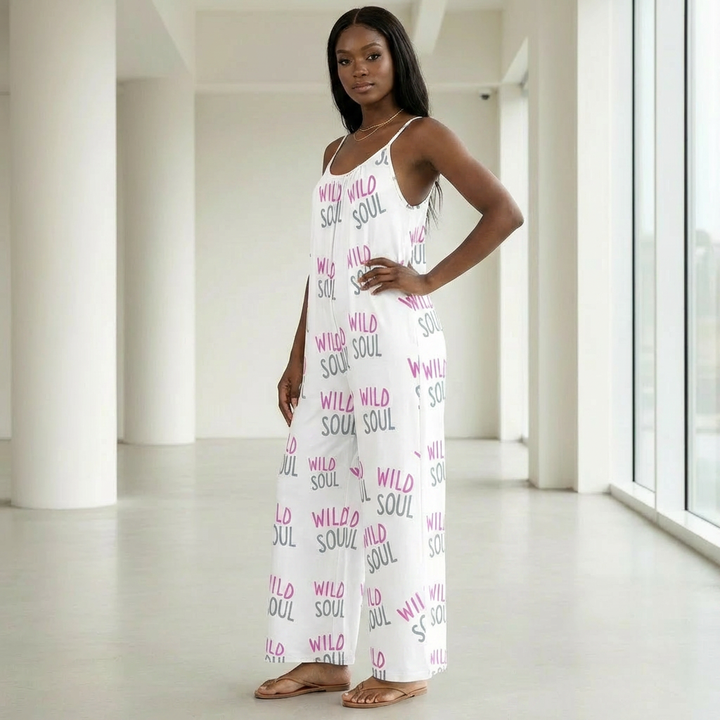 Wild Soul  Pleated Cami Pocket Wide Leg Jumpsuit for Women | Casual Loose Fit Summer Outfit