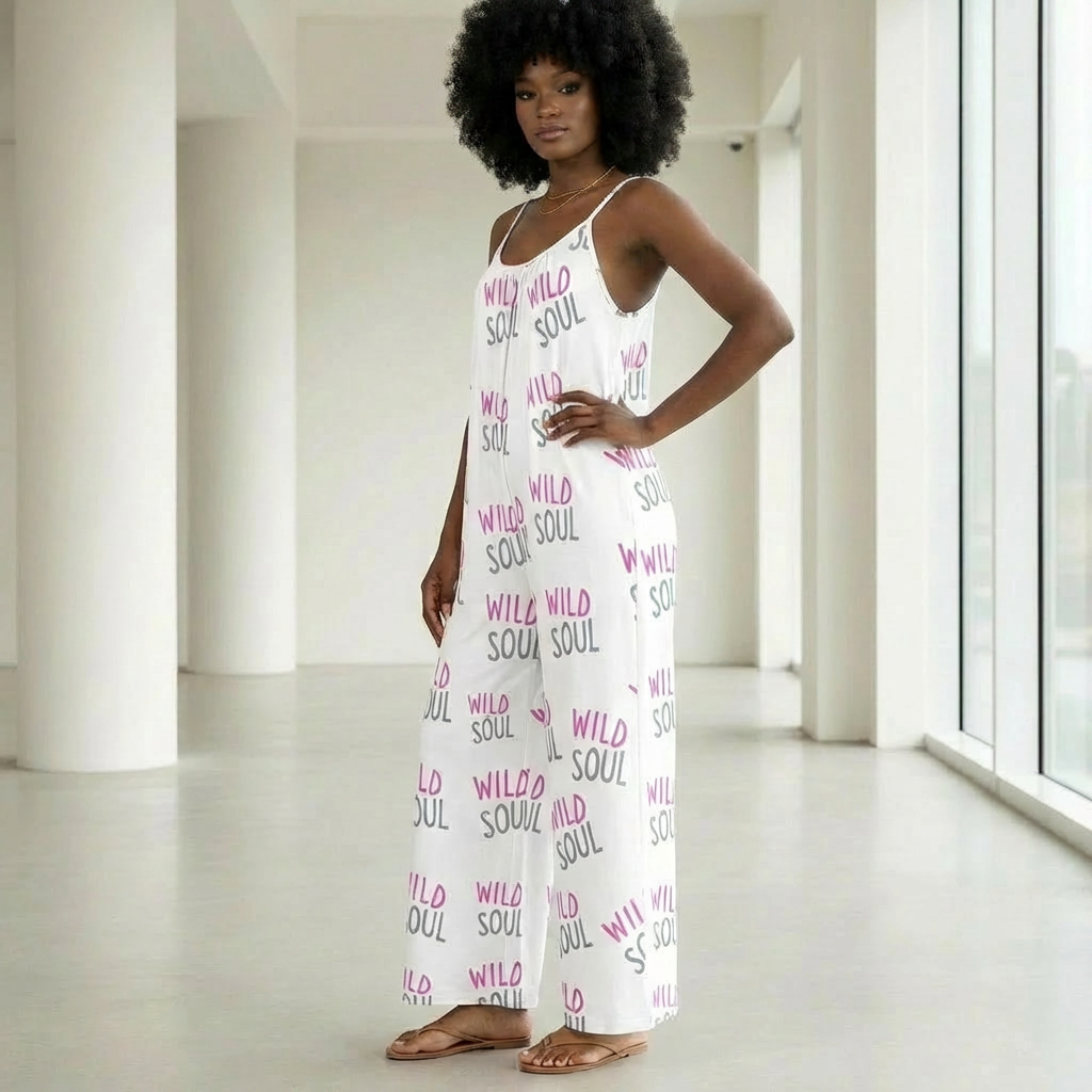 Wild Soul  Pleated Cami Pocket Wide Leg Jumpsuit for Women | Casual Loose Fit Summer Outfit
