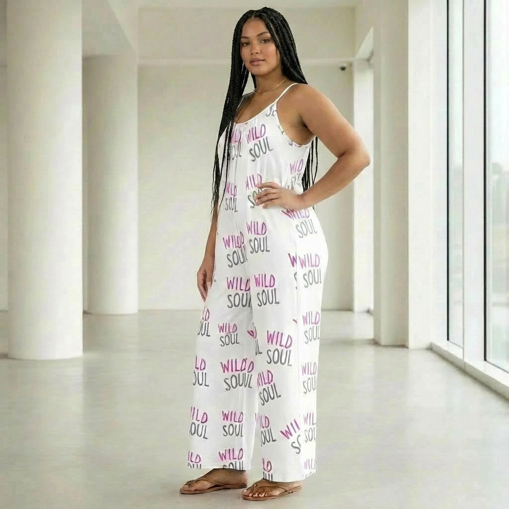 Wild Soul  Pleated Cami Pocket Wide Leg Jumpsuit for Women | Casual Loose Fit Summer Outfit