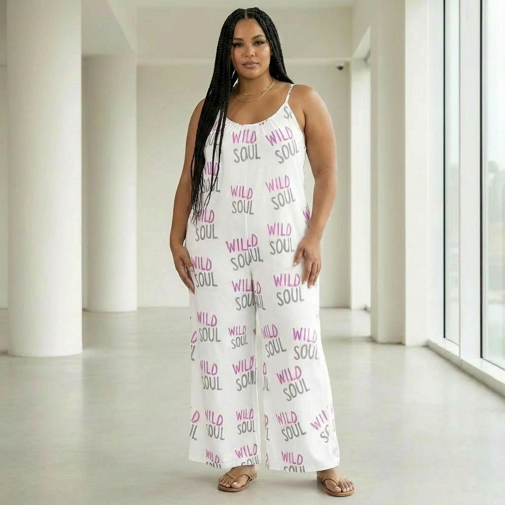 Wild Soul  Pleated Cami Pocket Wide Leg Jumpsuit for Women | Casual Loose Fit Summer Outfit