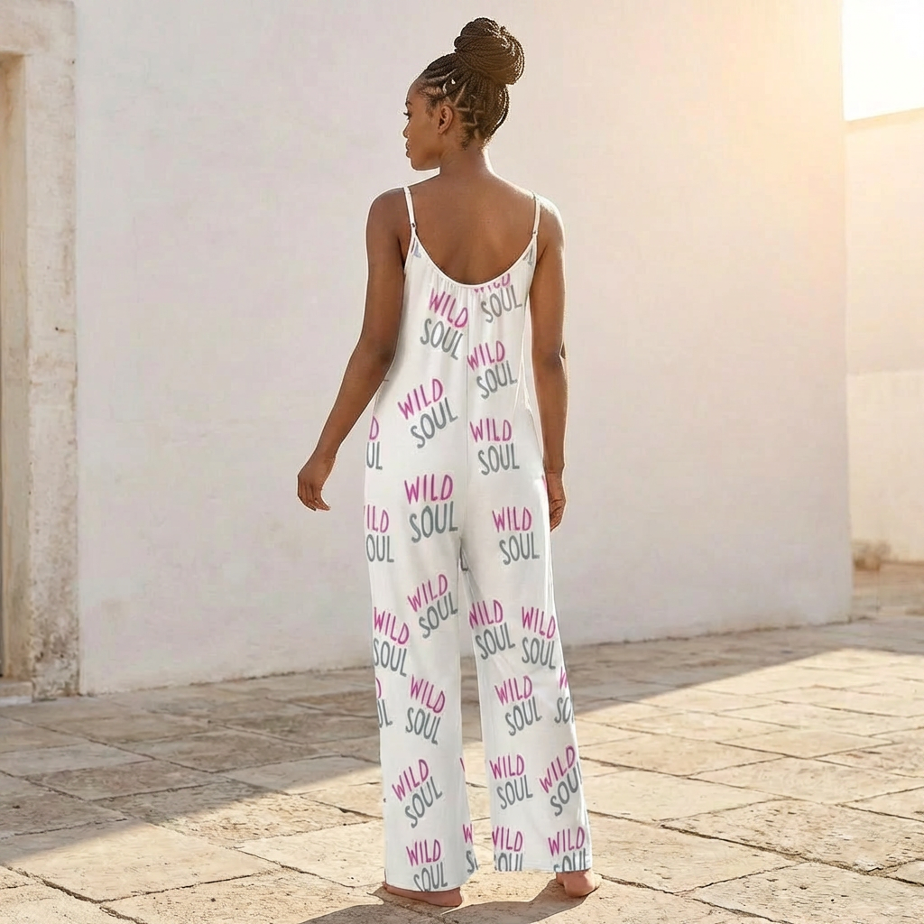 Wild Soul  Pleated Cami Pocket Wide Leg Jumpsuit for Women | Casual Loose Fit Summer Outfit