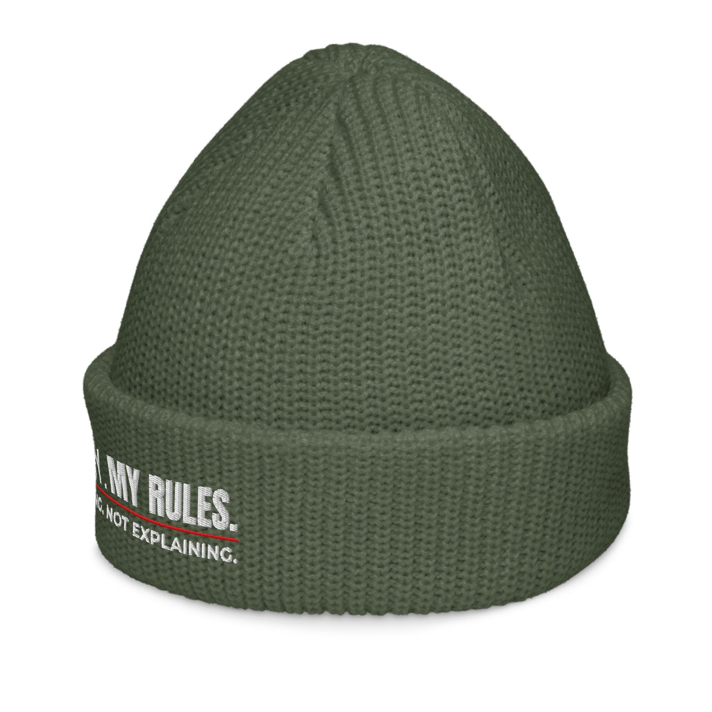 My Body My Rules Beanie – Fisherman Style Ribbed Knit Hat | Unisex Winter Accessory