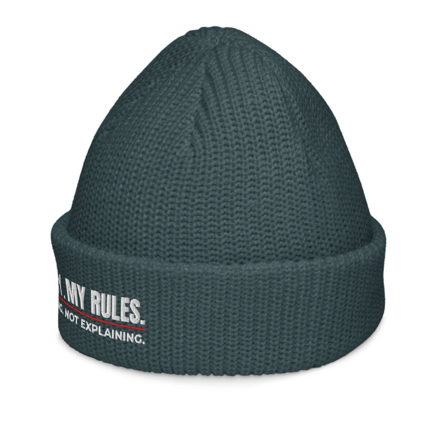 My Body My Rules Beanie – Fisherman Style Ribbed Knit Hat | Unisex Winter Accessory