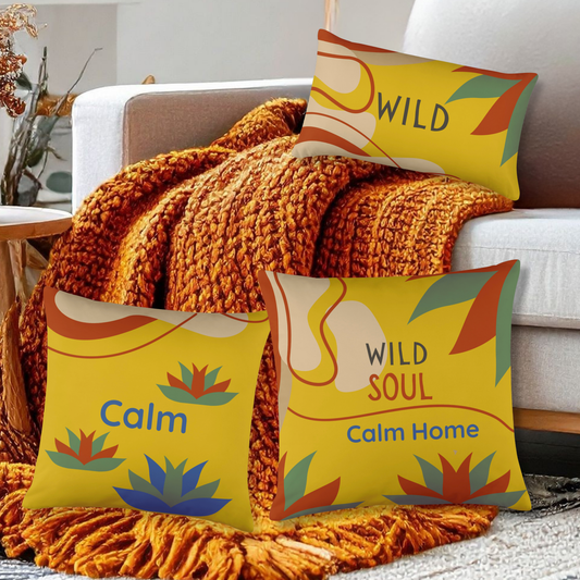Wild Soul Calm Home Throw Pillow – Decorative Accent Cushion with Insert (3 Sizes)