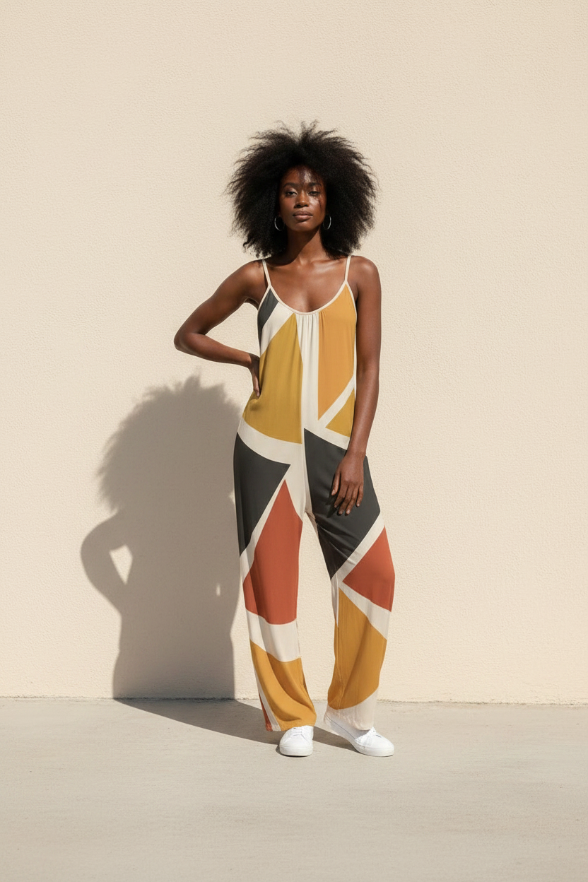 Geometric Wide Leg Jumpsuit | Angles | Kinky Nomad