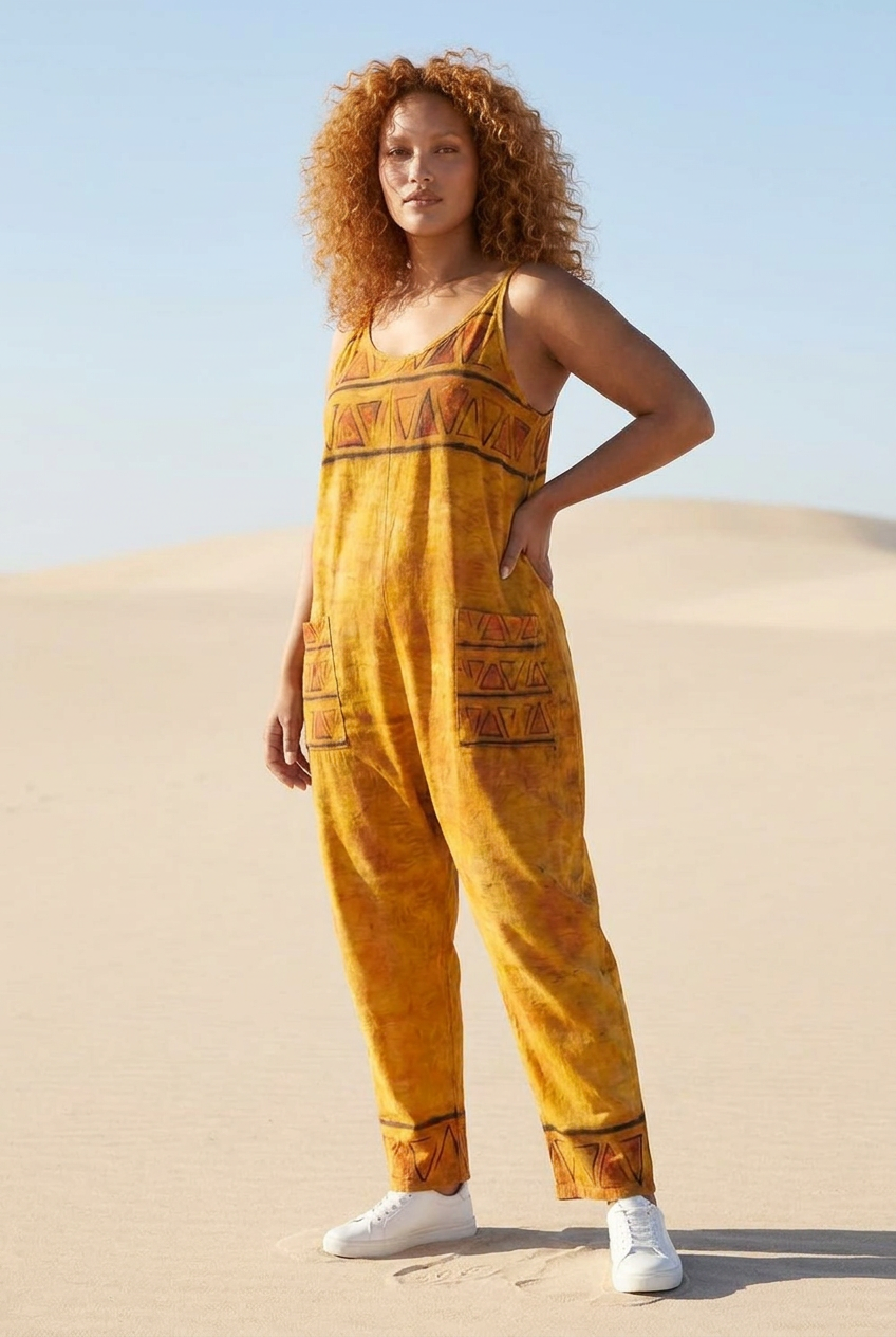 African Geometric Jumpsuit | Ghana Ground Series | Kinky Nomad