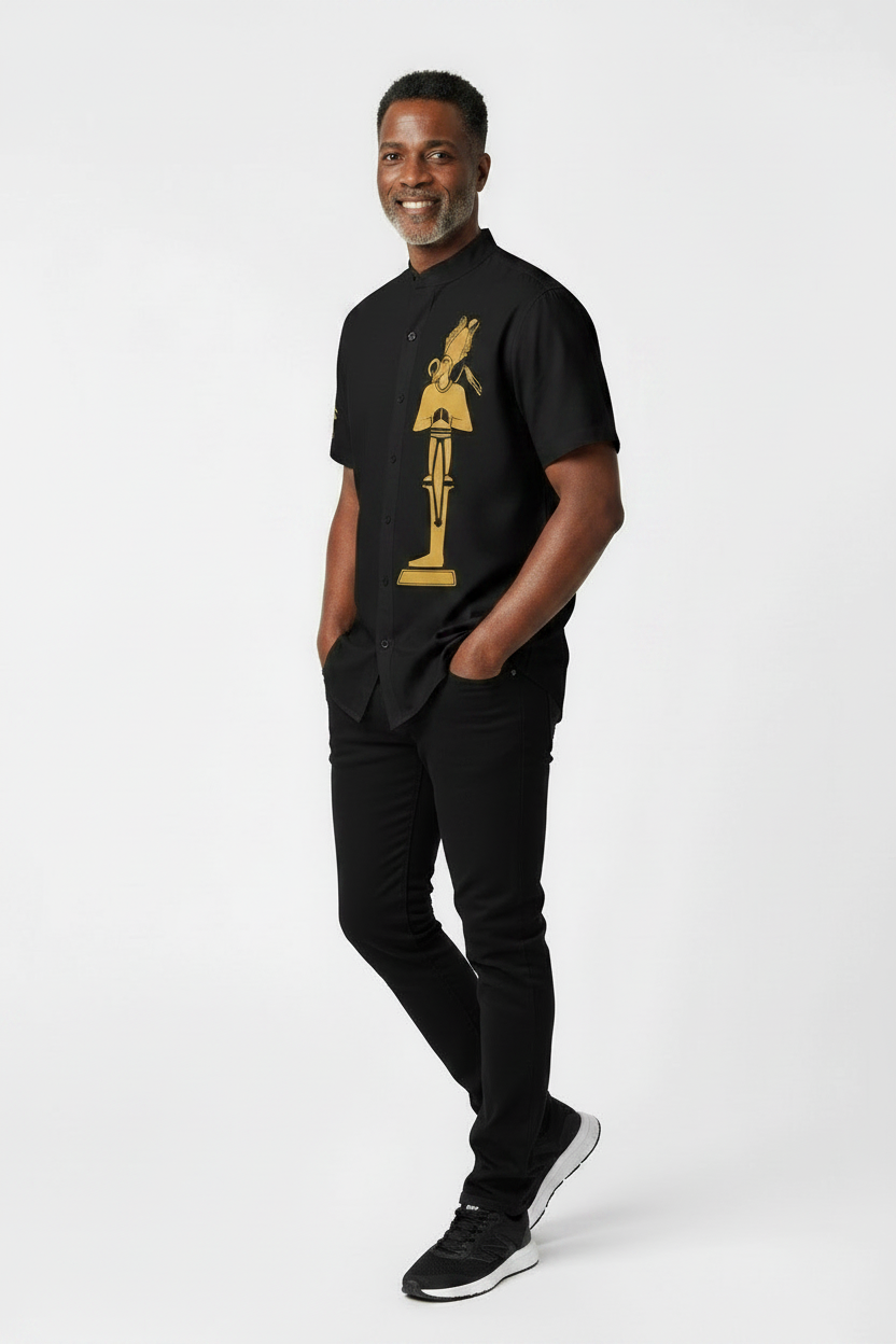 Osiris Shirt | Men's Egyptian God High Collar Shirt | Kemet Collection | Kinky Nomad