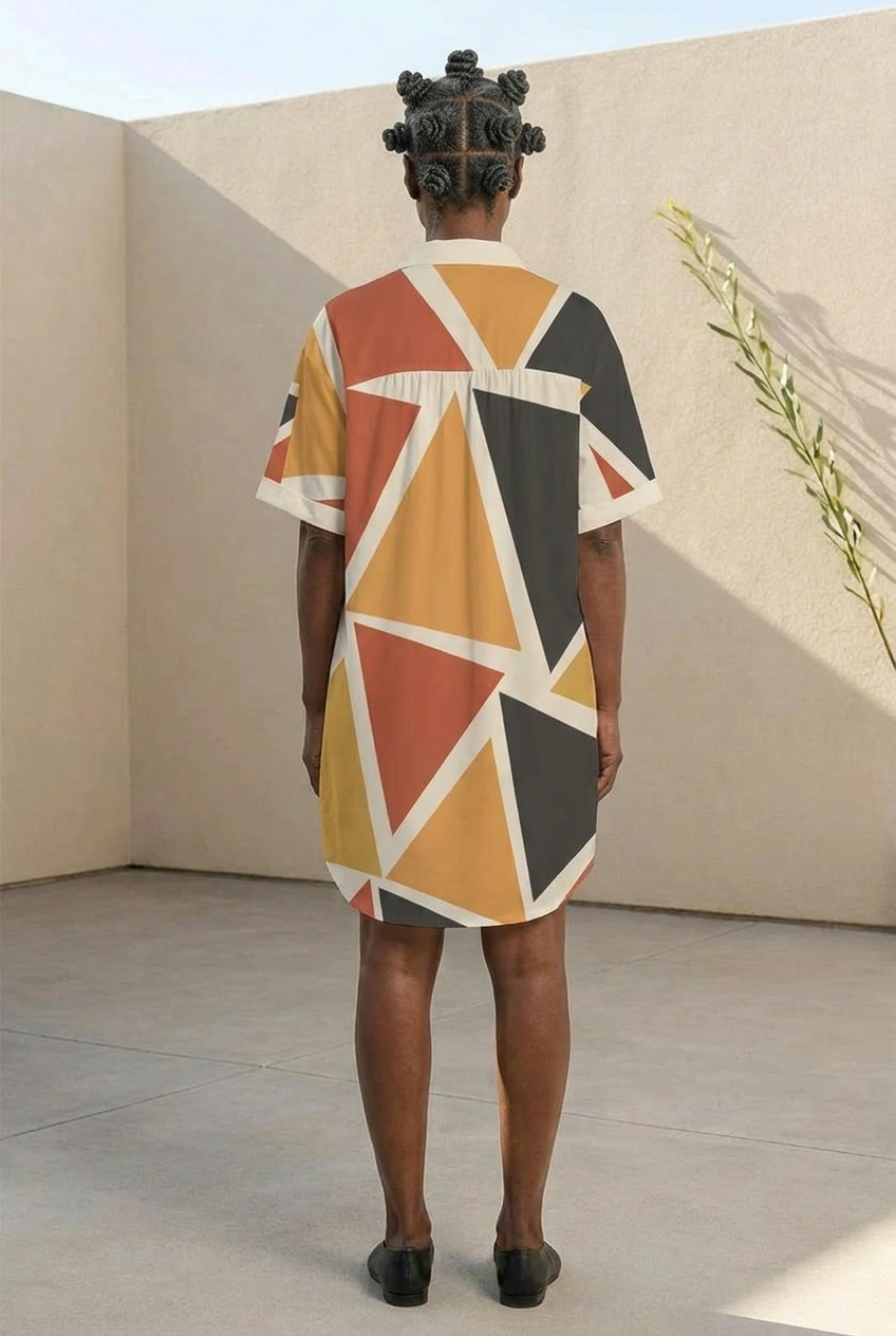 Angles Shirt Dress | Angles Series | Earth Palette | Kinky Nomad