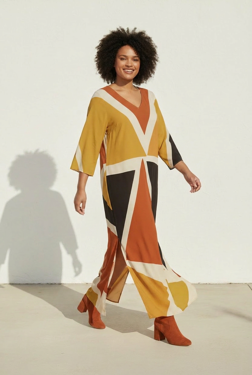 Geometric Kaftan Dress | Angles Series | Kinky Nomad