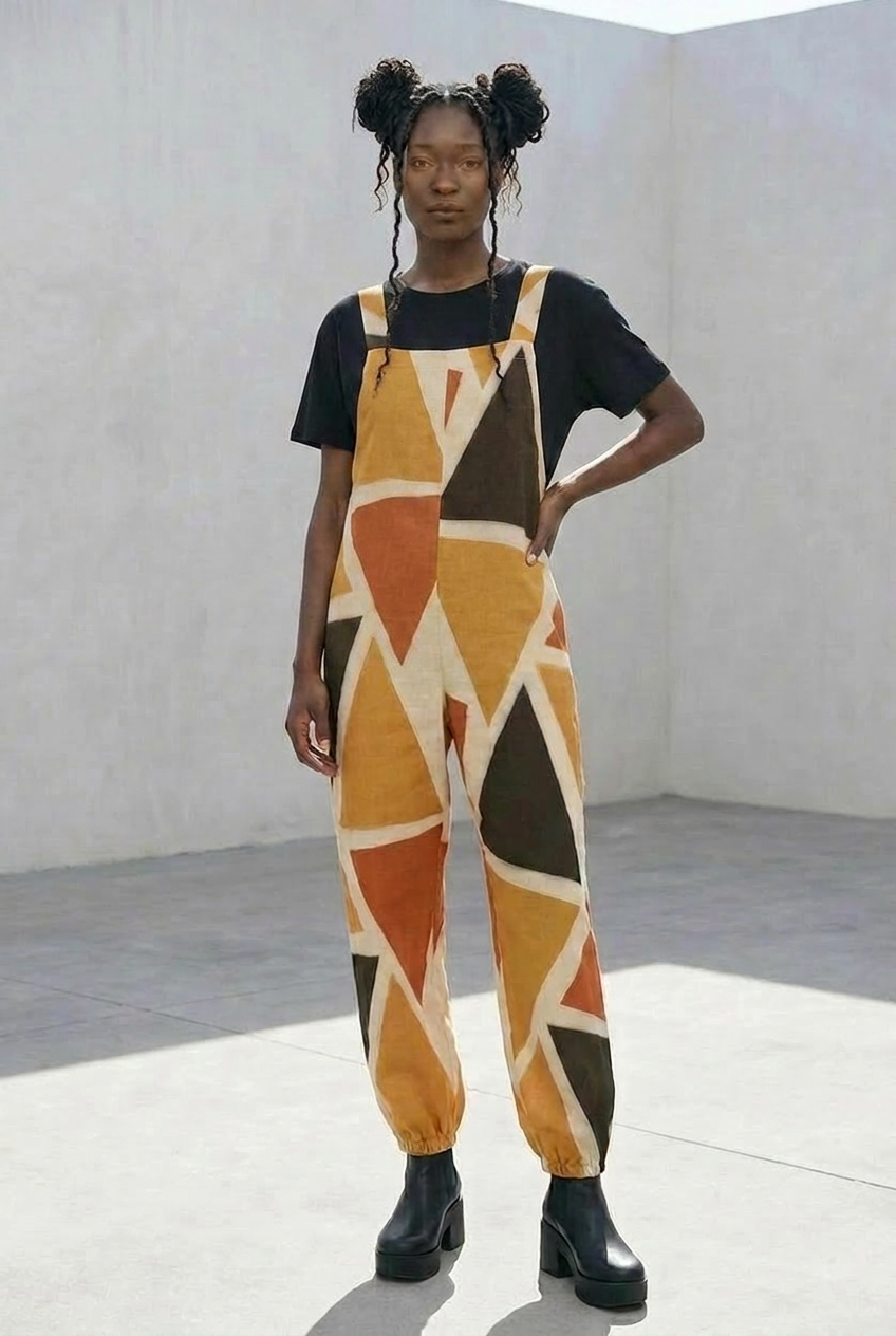 Geometric Baggy Jumpsuit | Angles Series | Kinky Nomad
