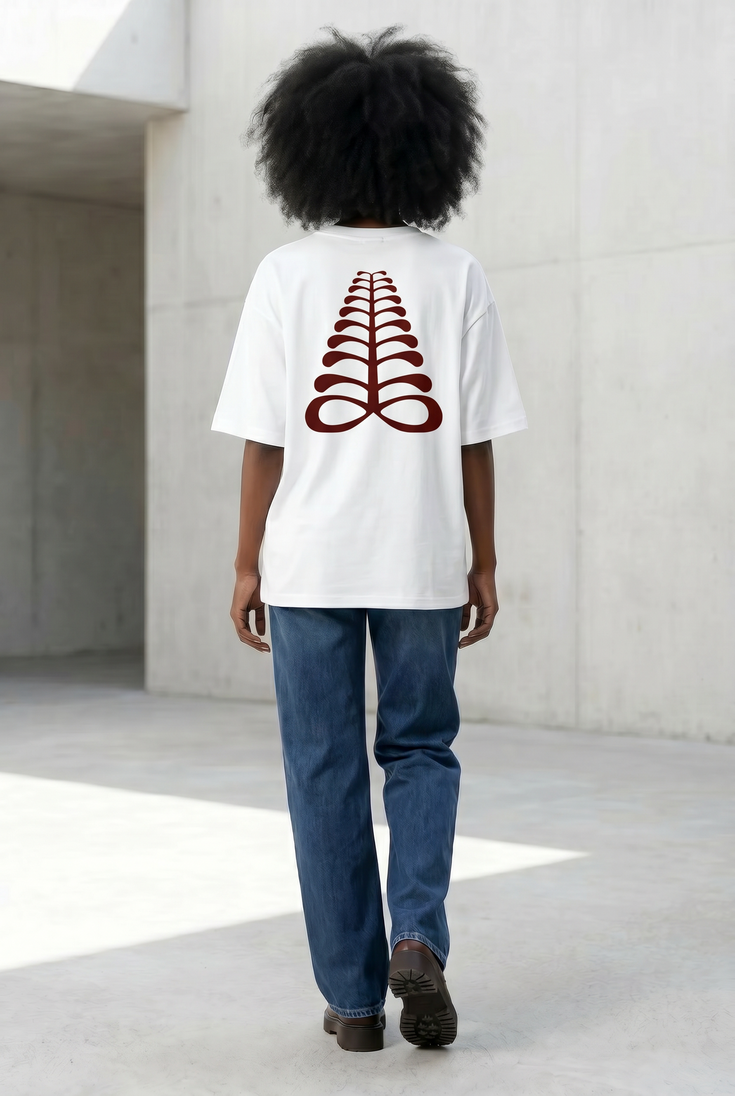 AFRICAN Oversized Tee | Aya Adinkra Symbol | Organic Cotton | Kinky Nomad