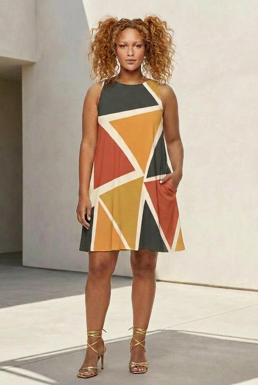 Geometric A-Line Dress | Angles Series | Kinky Nomad