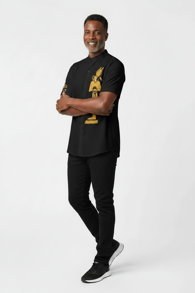 Osiris Shirt | Men's Egyptian God High Collar Shirt | Kemet Collection | Kinky Nomad