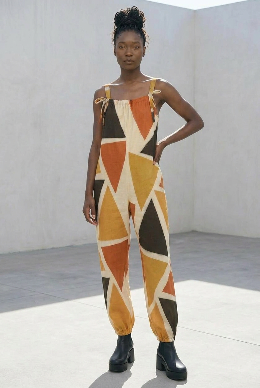 Geometric Baggy Jumpsuit | Angles Series | Kinky Nomad
