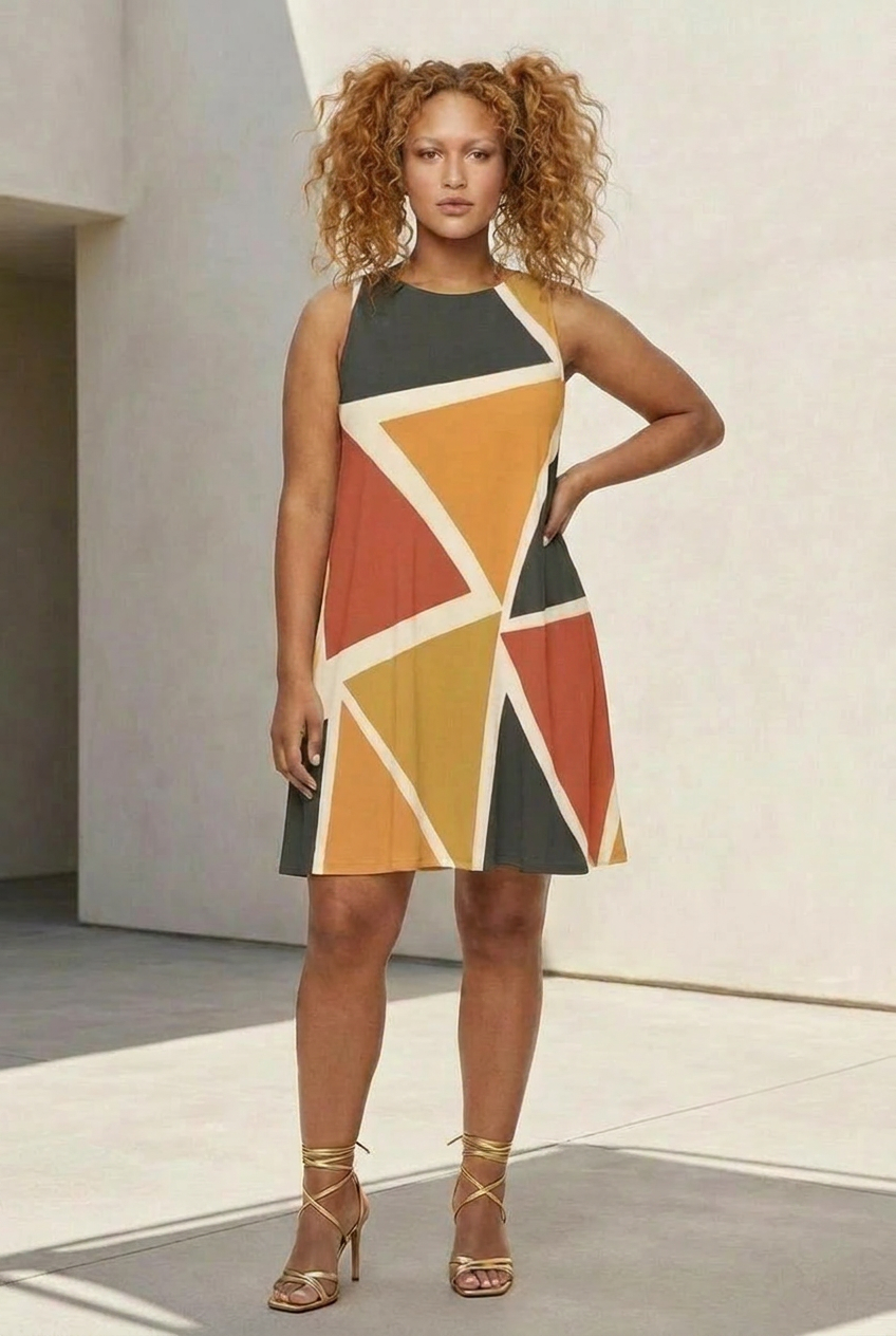 Geometric A-Line Dress | Angles Series | Kinky Nomad