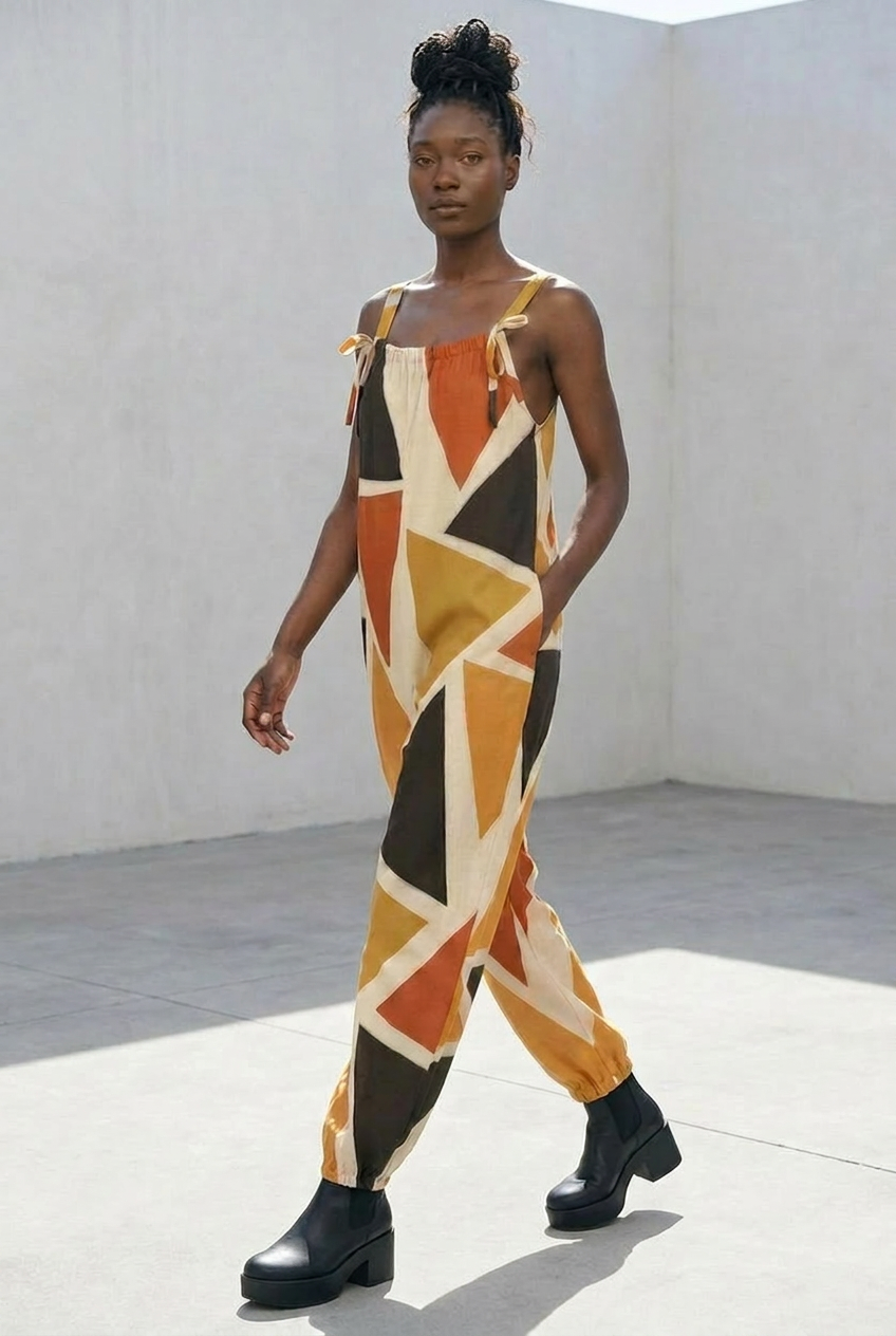 Geometric Baggy Jumpsuit | Angles Series | Kinky Nomad