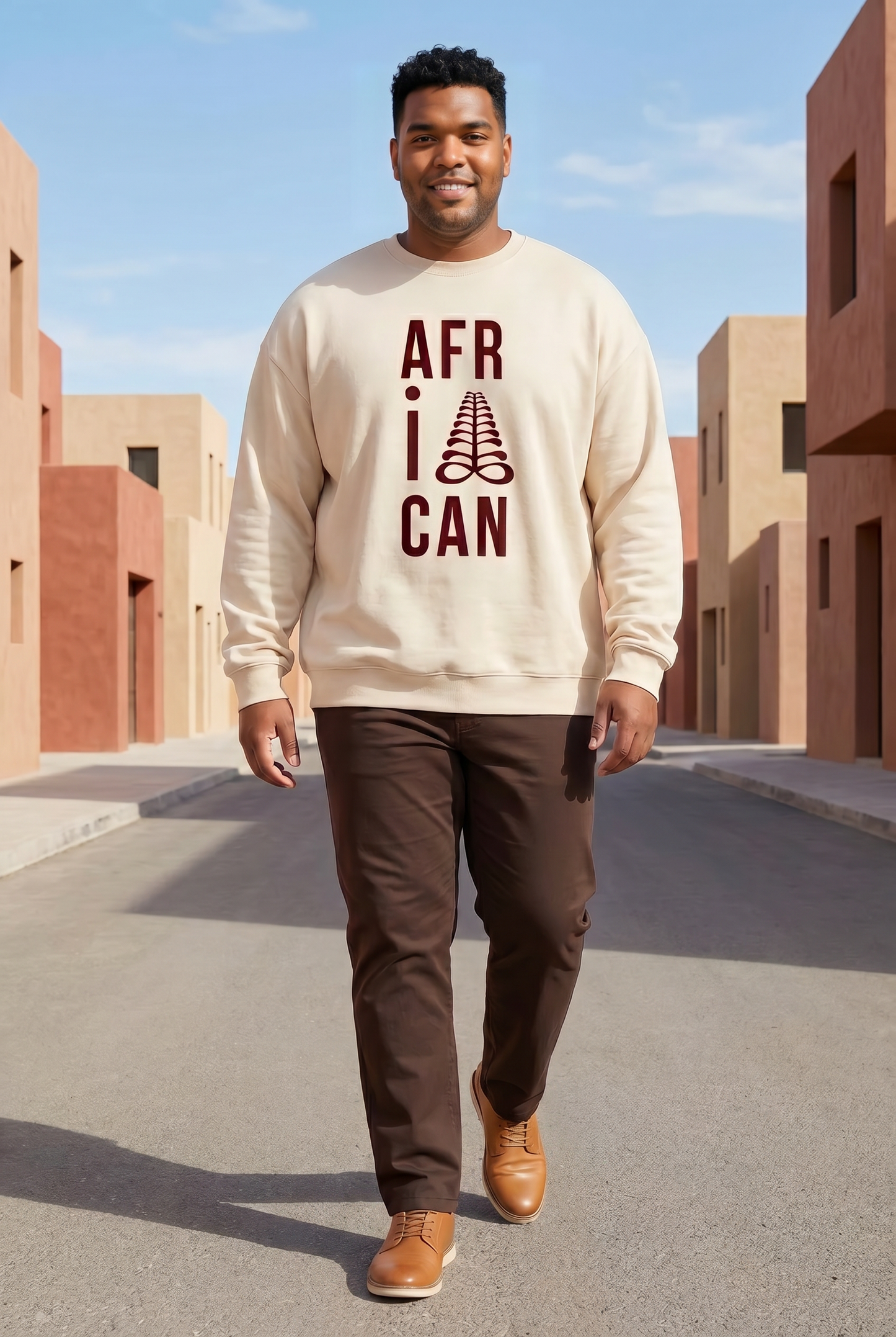 AFRICAN Sweatshirt | Aya Adinkra Symbol | Recycled Fleece | Kinky Nomad