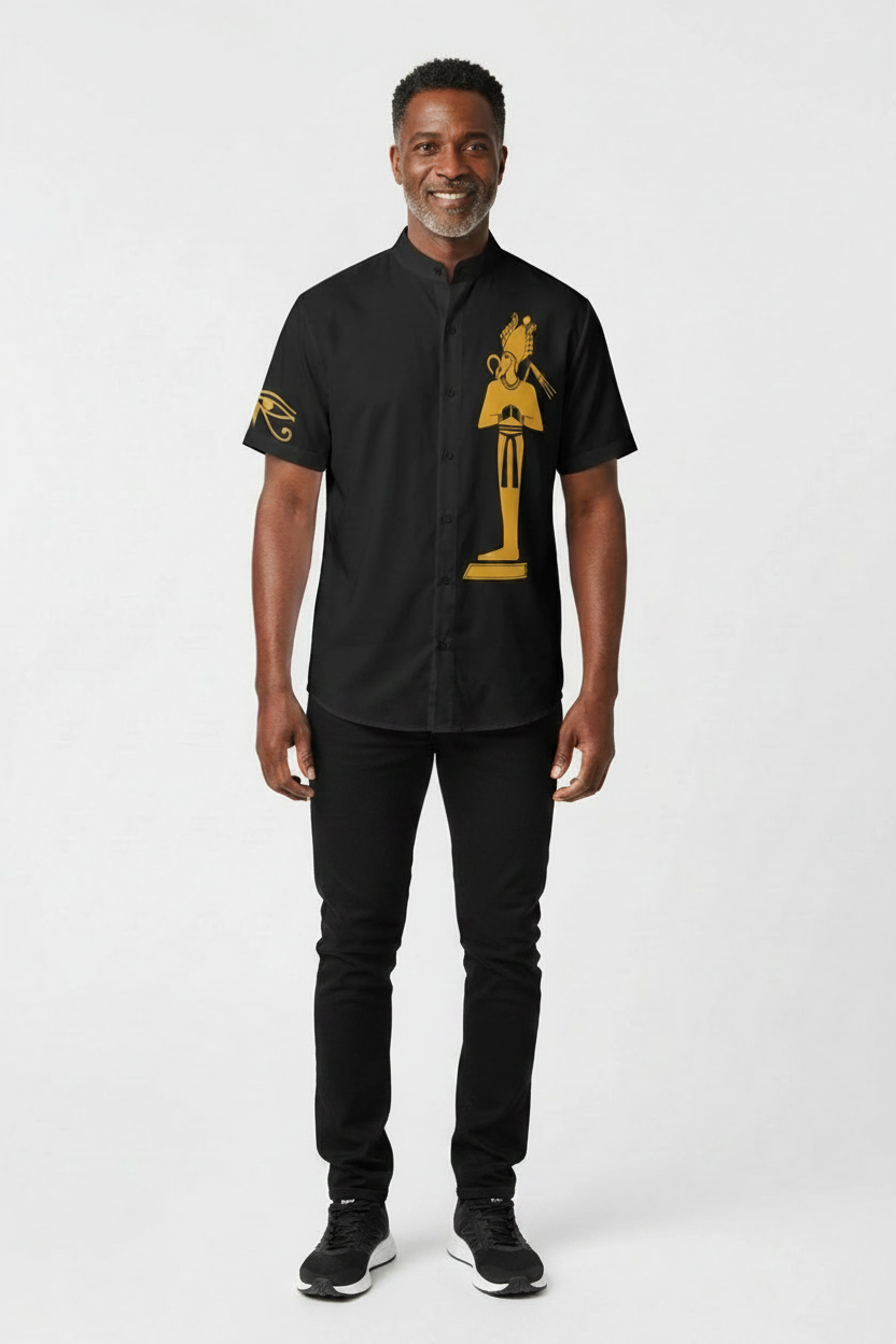 Osiris Shirt | Men's Egyptian God High Collar Shirt | Kemet Collection | Kinky Nomad