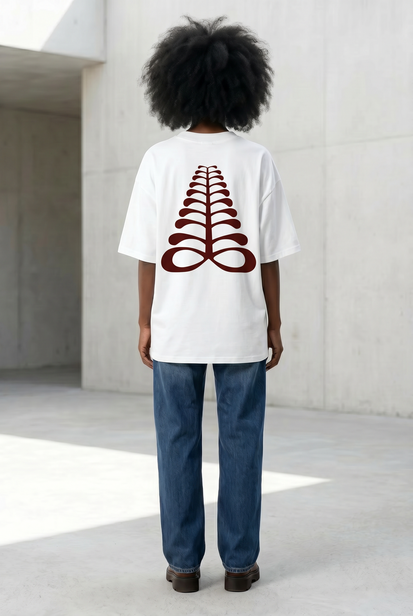 AFRICAN Oversized Tee | Aya Adinkra Symbol | Organic Cotton | Kinky Nomad