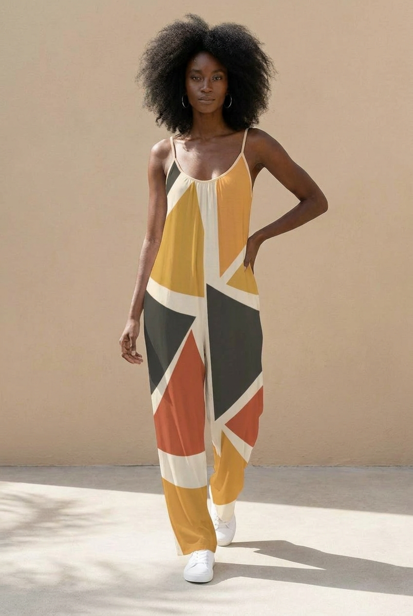 Geometric Wide Leg Jumpsuit | Angles | Kinky Nomad