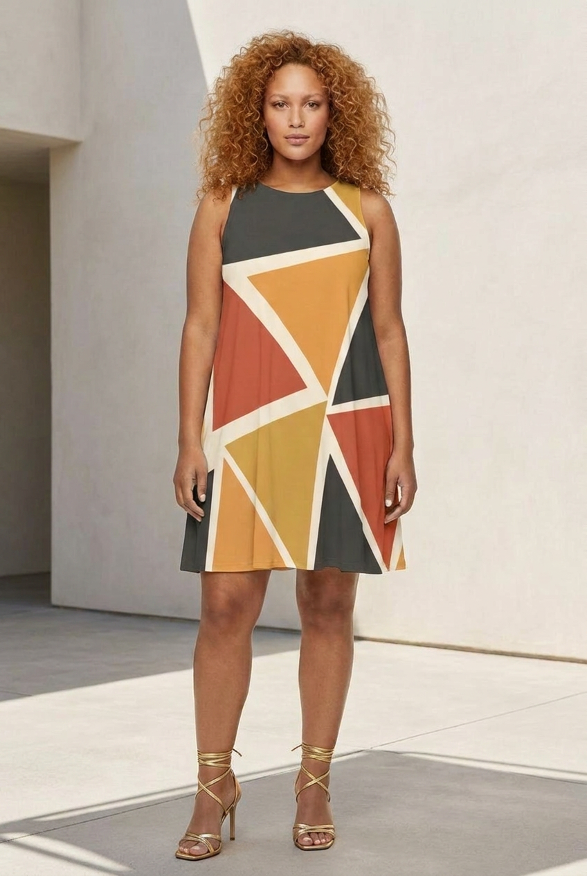 Geometric A-Line Dress | Angles Series | Kinky Nomad