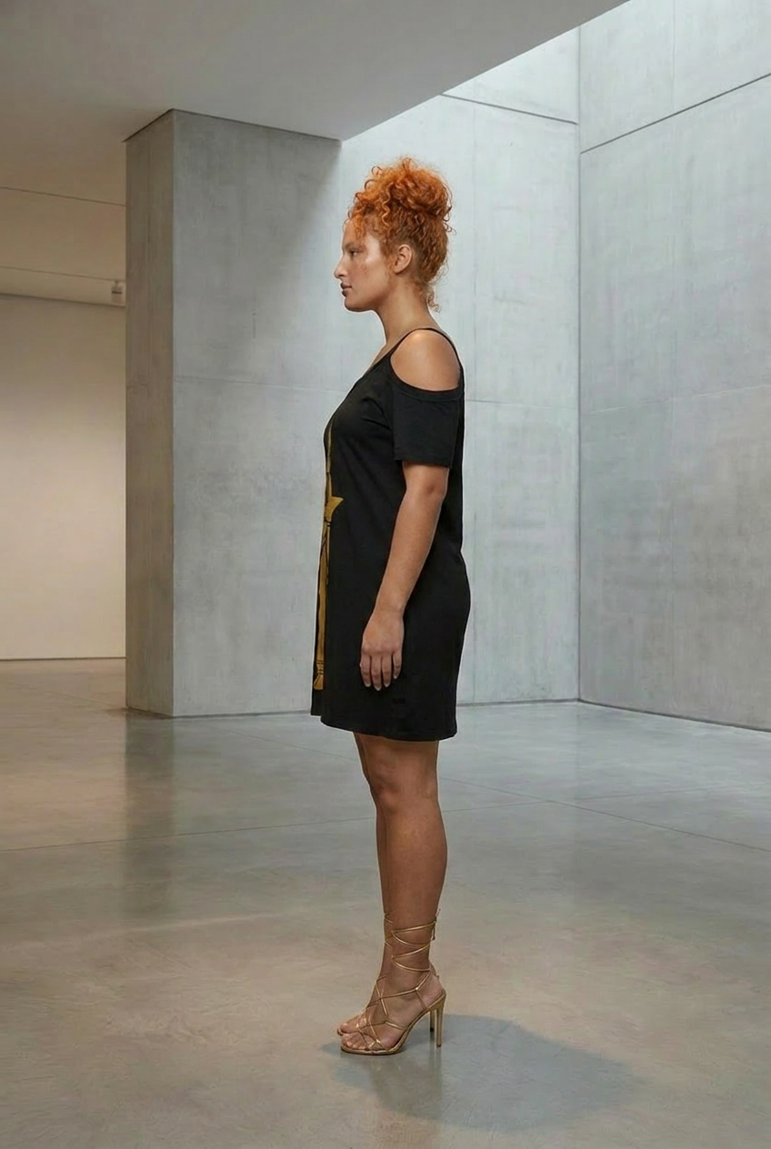 Isis Dress | Egyptian Goddess Cold Shoulder Dress | Kemet Collection | Kinky Nomad