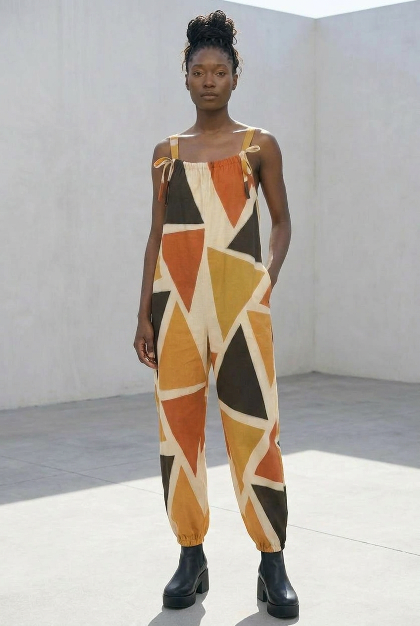 Geometric Baggy Jumpsuit | Angles Series | Kinky Nomad