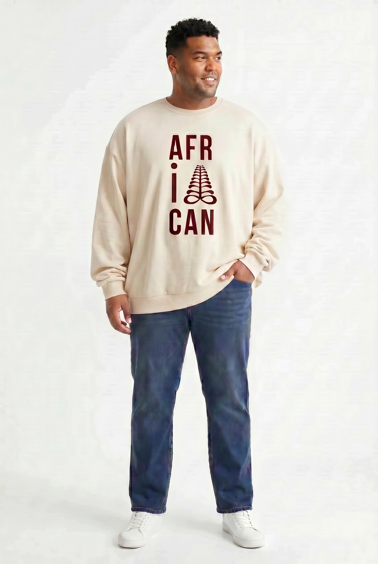 AFRICAN Sweatshirt | Aya Adinkra Symbol | Recycled Fleece | Kinky Nomad