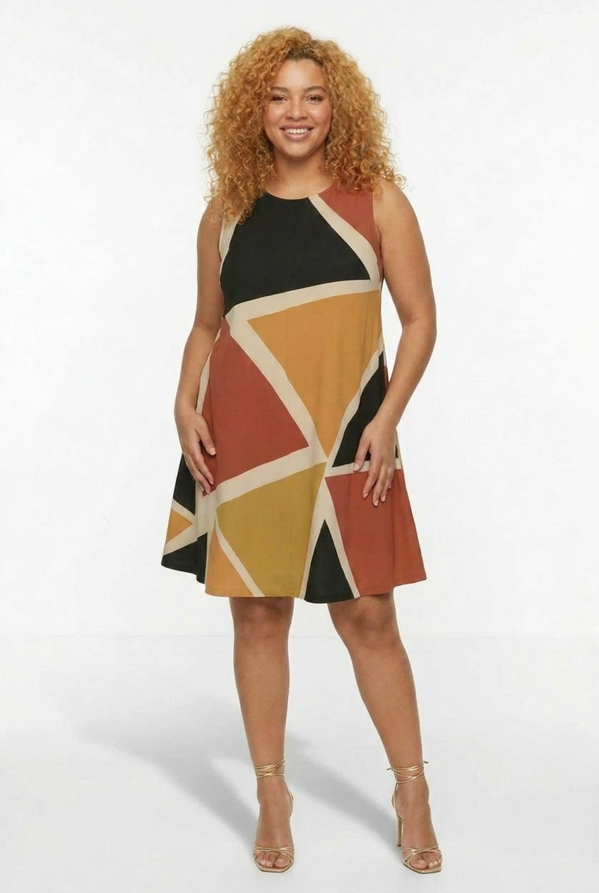 Geometric A-Line Dress | Angles Series | Kinky Nomad