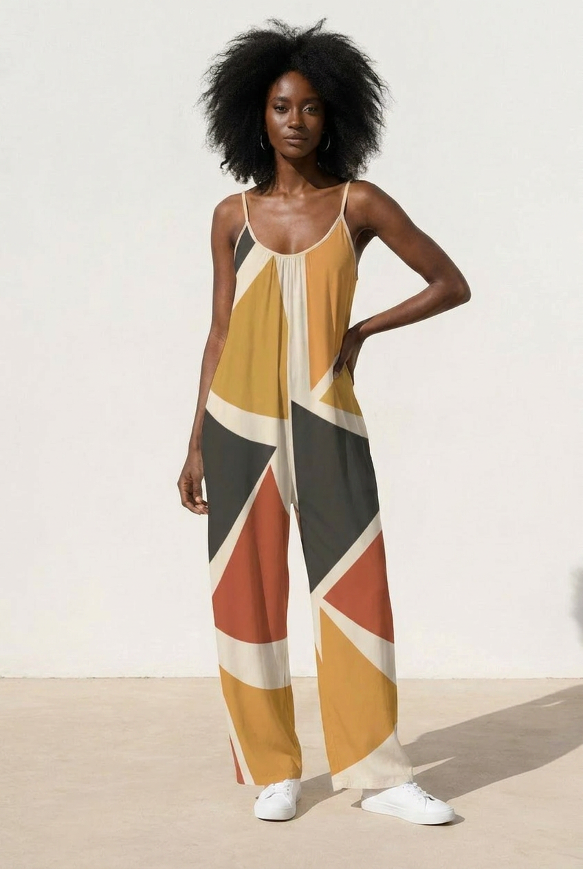 Geometric Wide Leg Jumpsuit | Angles | Kinky Nomad