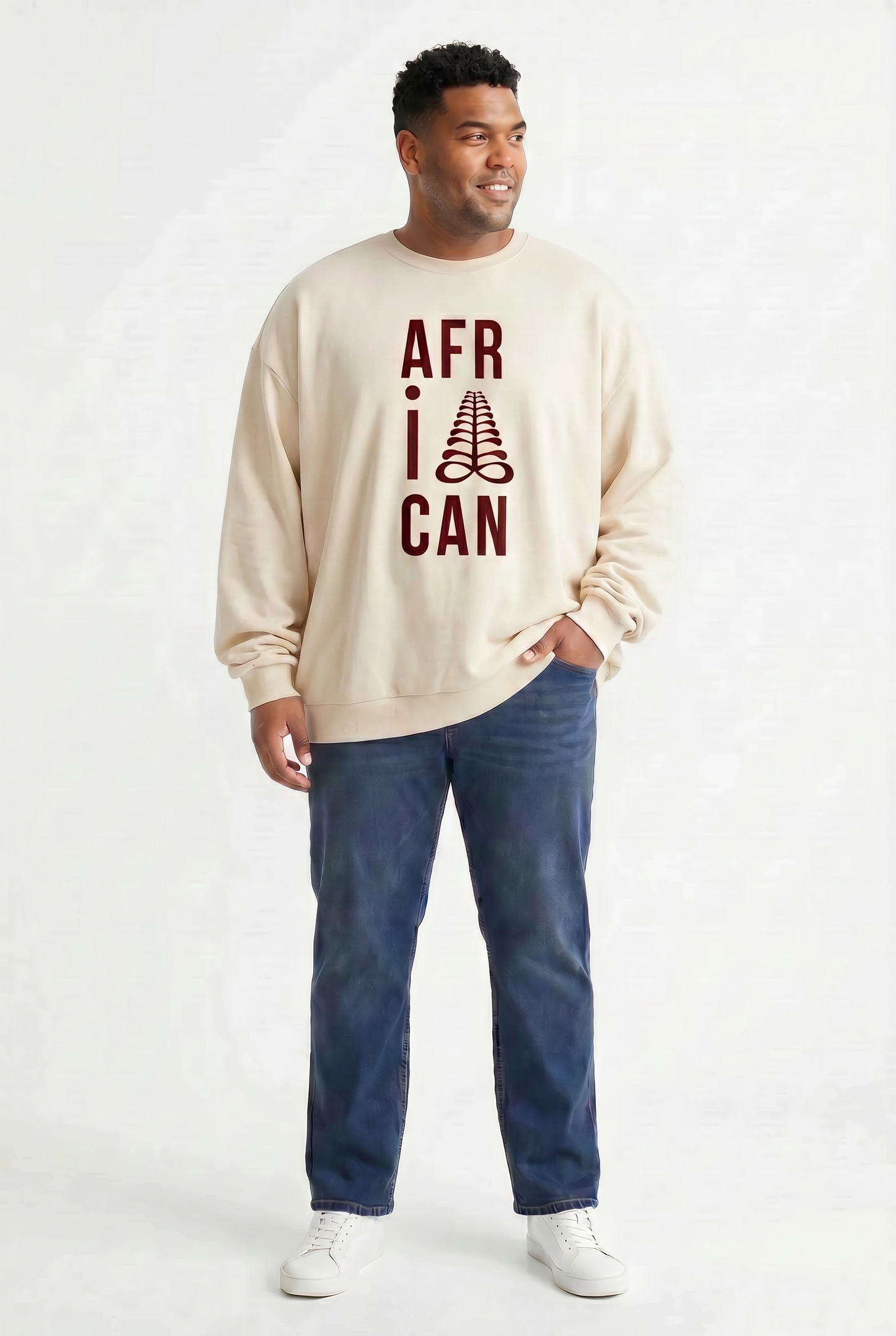 AFRICAN Sweatshirt | Aya Adinkra Symbol | Recycled Fleece | Kinky Nomad