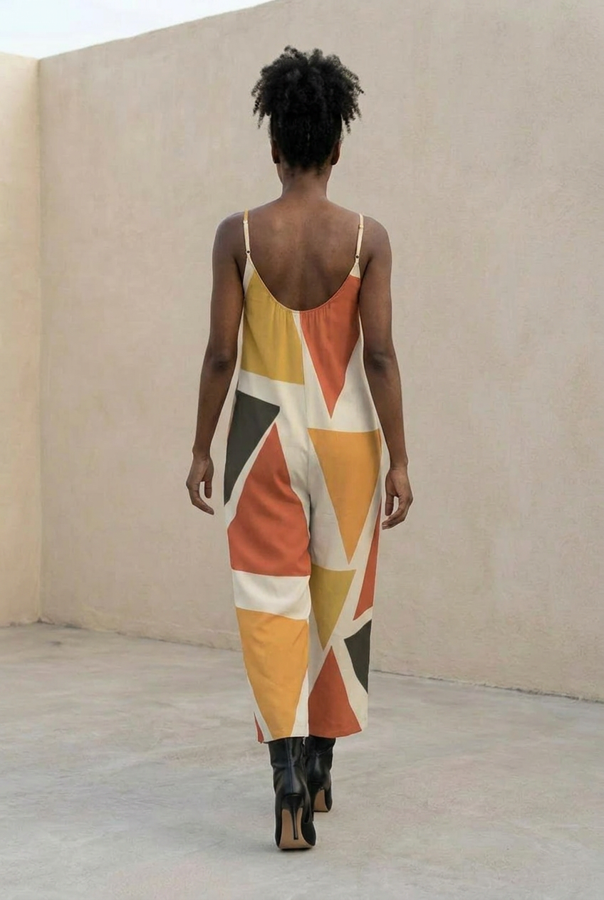 Geometric Wide Leg Jumpsuit | Angles | Kinky Nomad