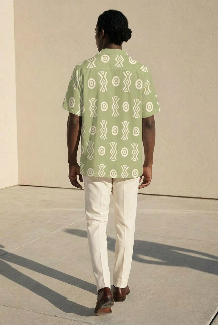 Camp Collar Shirt | Angles Savanna Gold Sage | Kinky Nomad