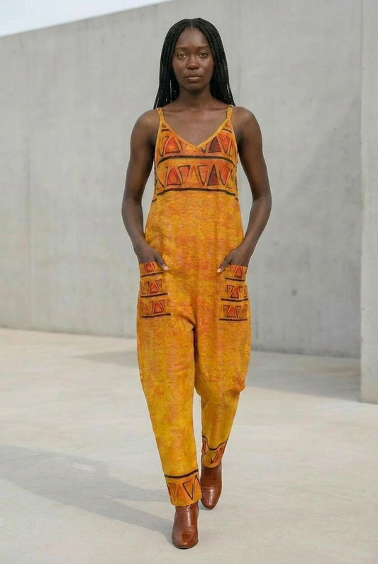 African Geometric Jumpsuit | Ghana Ground Series | Kinky Nomad