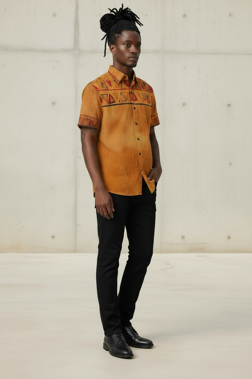 Men's African Shirt | Ghana Ground Series | Kinky Nomad