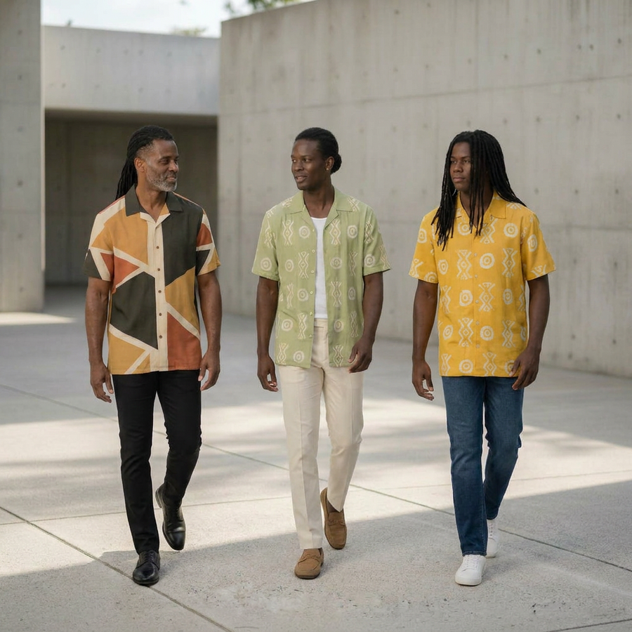 Camp Collar Shirt | Angles Savanna Gold Sage | Kinky Nomad