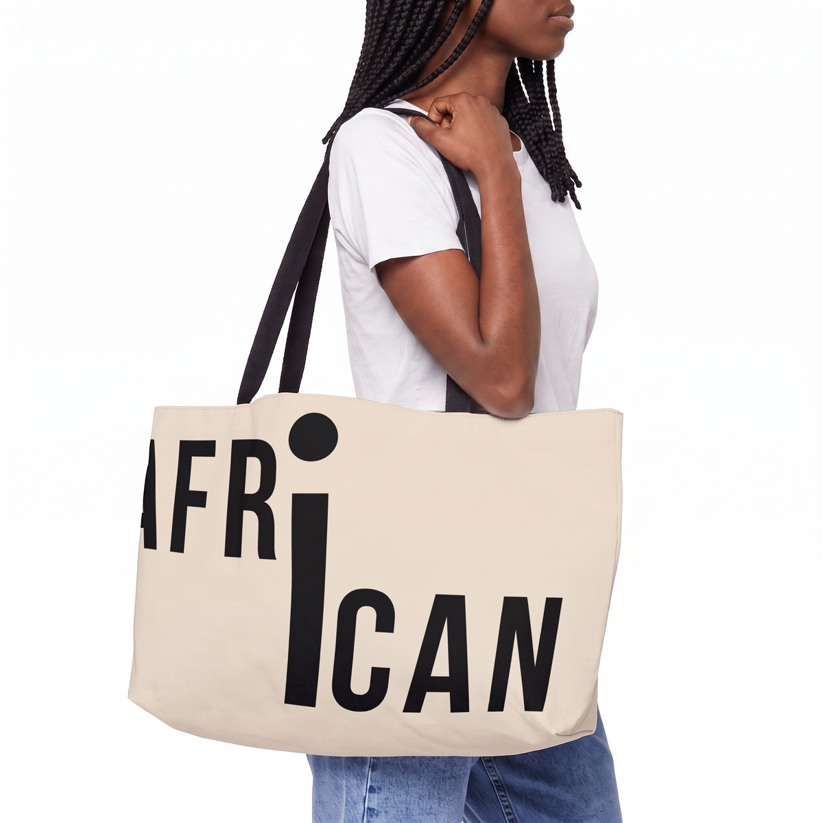 Weekender Tote Bag | Aya Bogolan Ghana Eye of Horus | Kinky Nomad