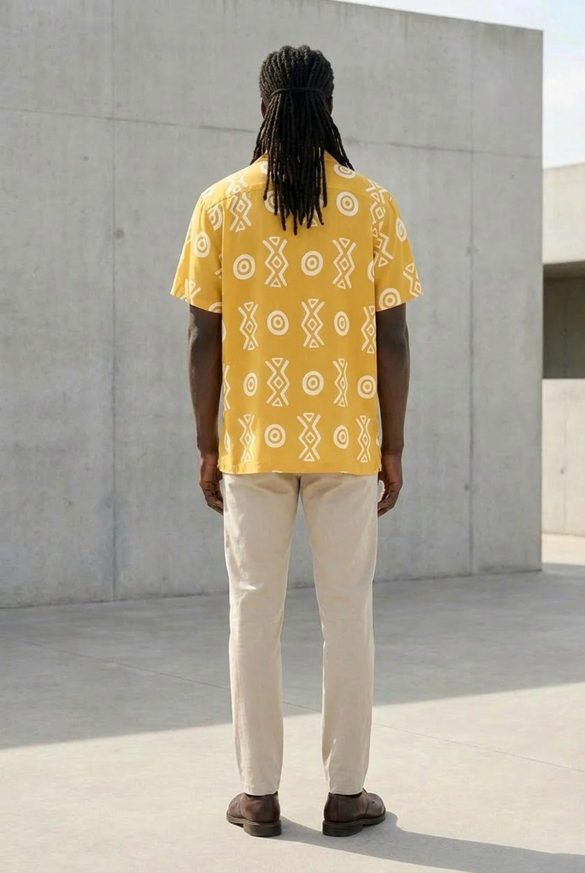 Camp Collar Shirt | Angles Savanna Gold Sage | Kinky Nomad