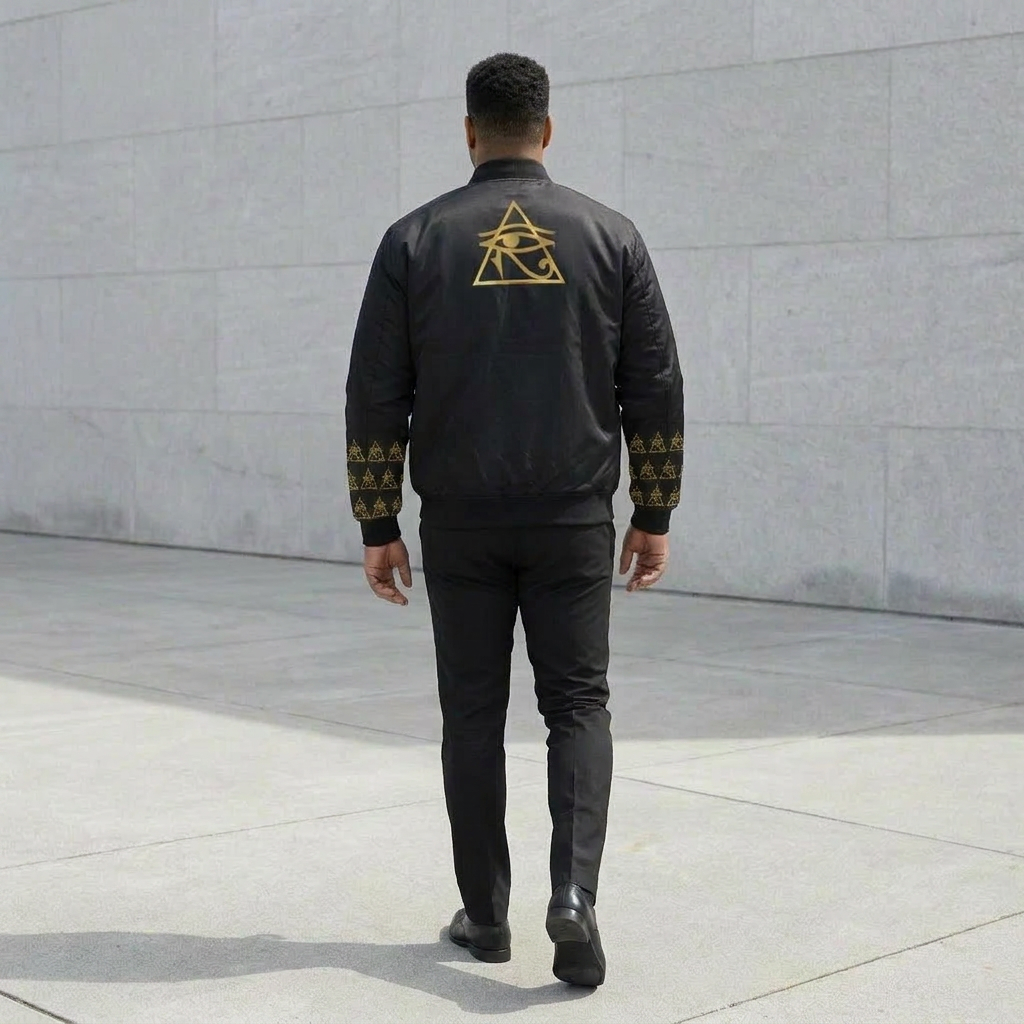 Men's Bomber Jacket | Angles Bogolan Ghana Kemet | Kinky Nomad