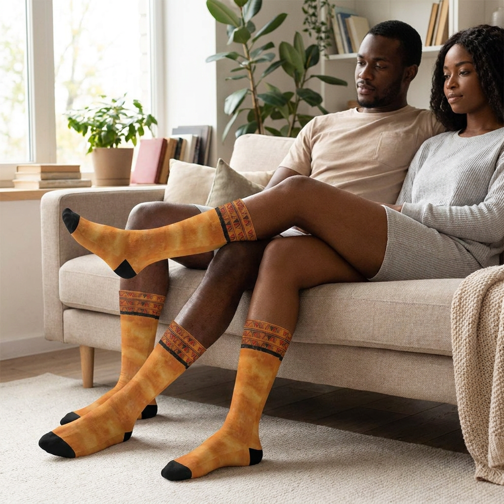 Ghana Ground Over-the-Calf Socks | All Roads Lead to Ghana | Kinky Nomad