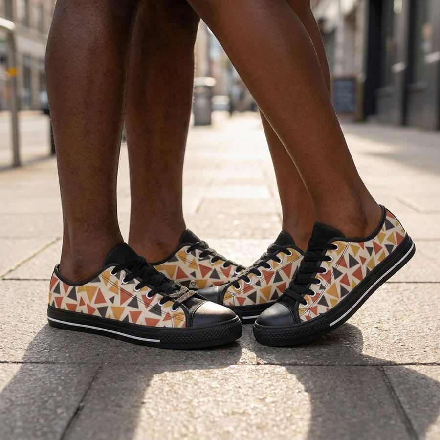 Angles Canvas Low Top Sneakers | Sundown Palette | Kinky Nomad